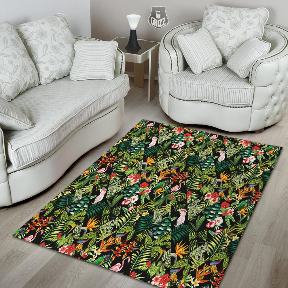 Patchwork Tropical Print Pattern Floor Mat-grizzshop