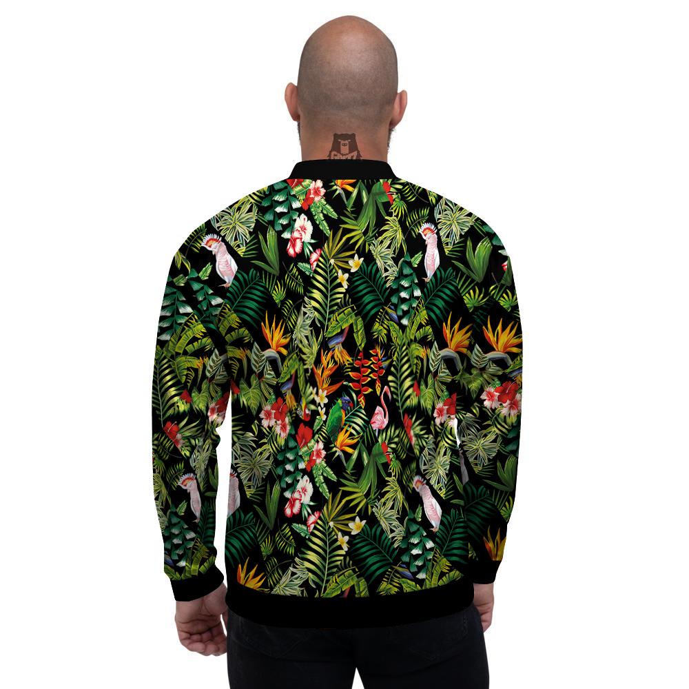 Patchwork Tropical Print Pattern Men's Bomber Jacket-grizzshop