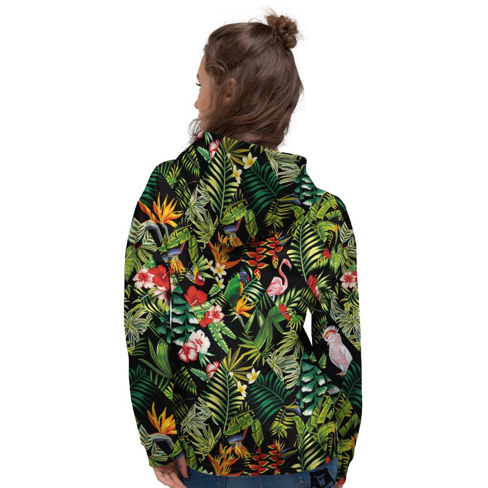 Patchwork Tropical Print Pattern Women's Hoodie-grizzshop