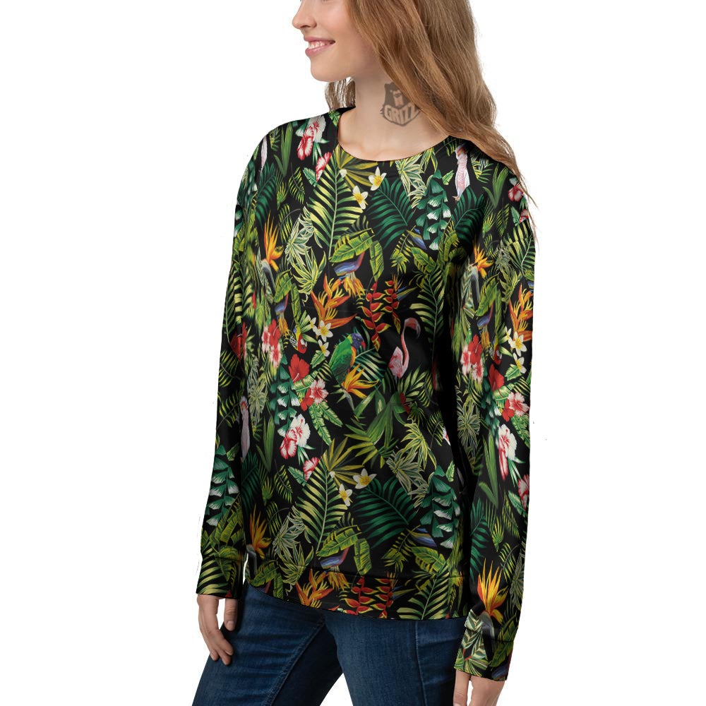 Patchwork Tropical Print Pattern Women's Sweatshirt-grizzshop