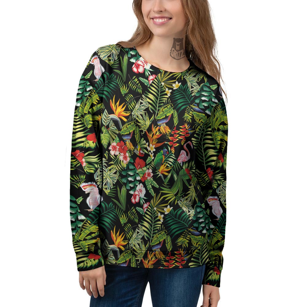 Patchwork Tropical Print Pattern Women's Sweatshirt-grizzshop