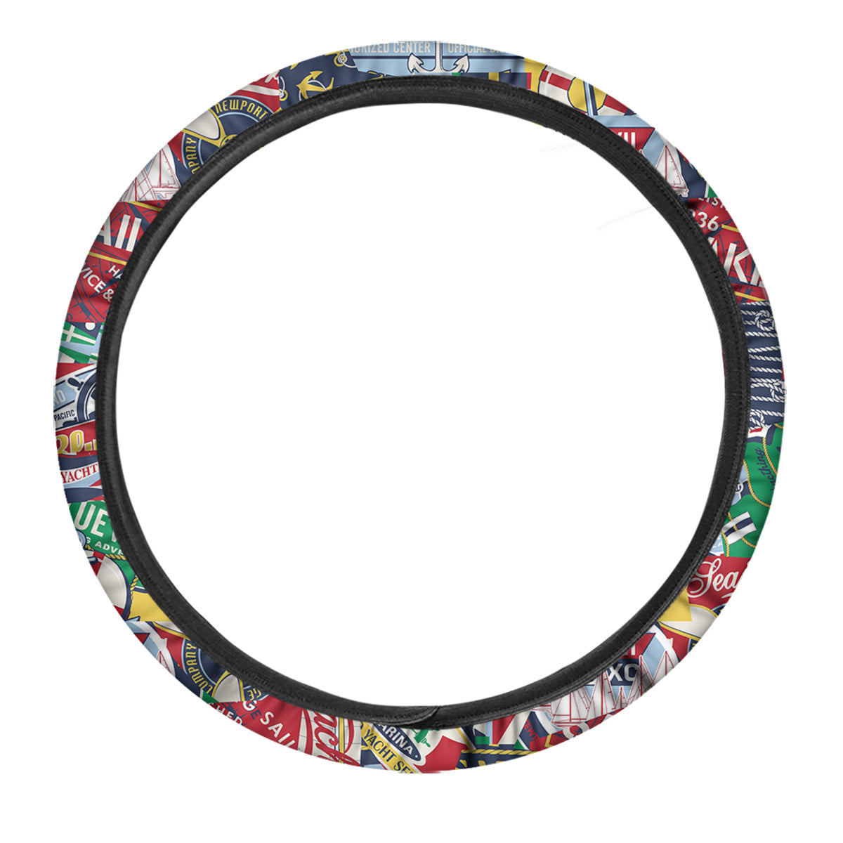 Patchwork Vintage Nautical Print Pattern Car Steering Wheel Cover-grizzshop