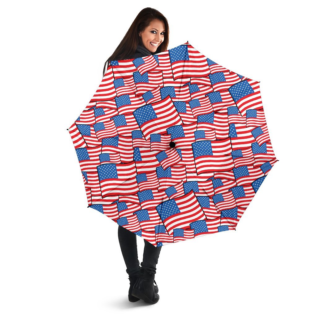 Patriot Pattern Print Automatic Foldable Umbrella-grizzshop