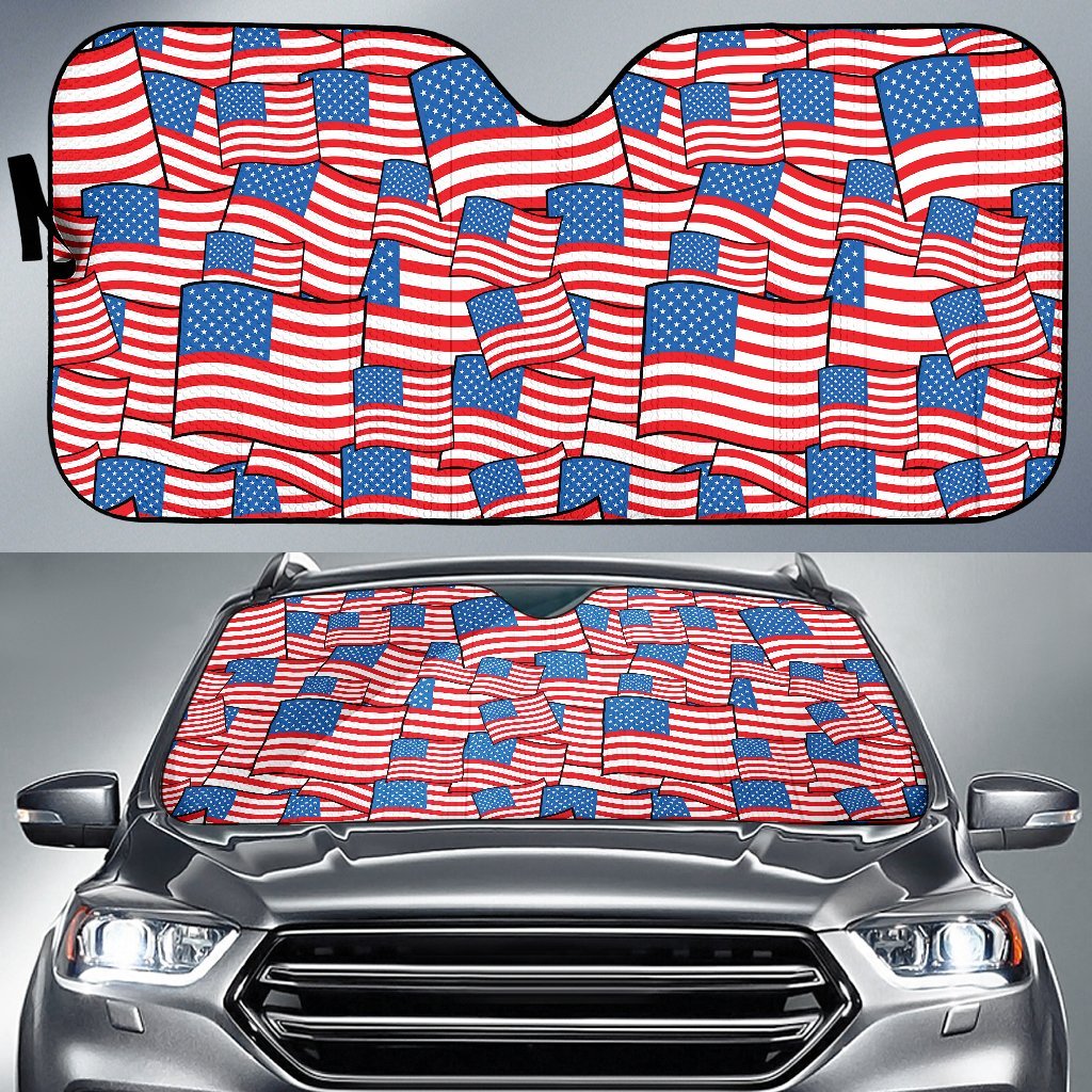 Patriot Pattern Print Car Sun Shade-grizzshop