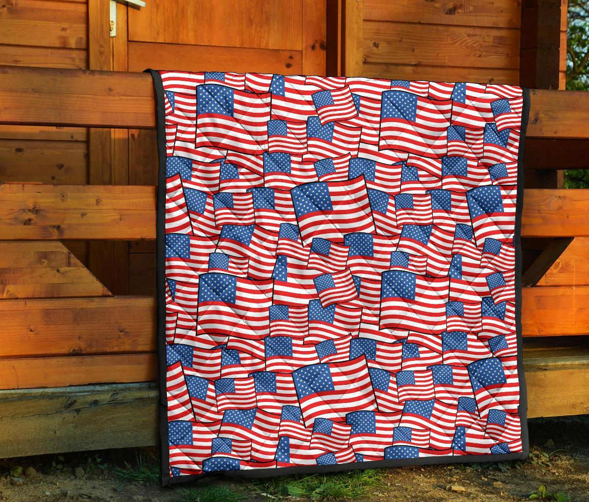 Patriot Pattern Print Quilt-grizzshop