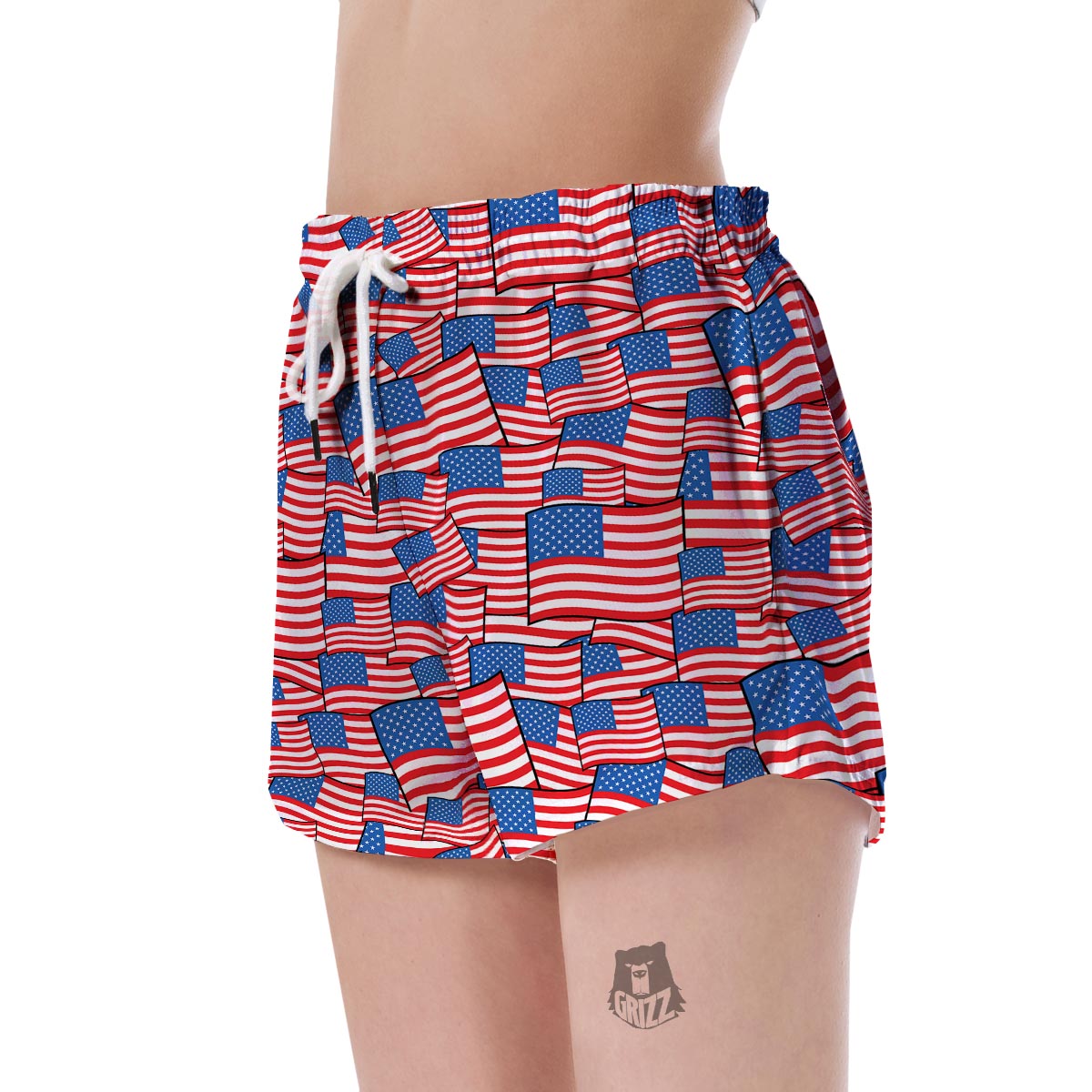 Patriot Pattern Print Women's Shorts-grizzshop