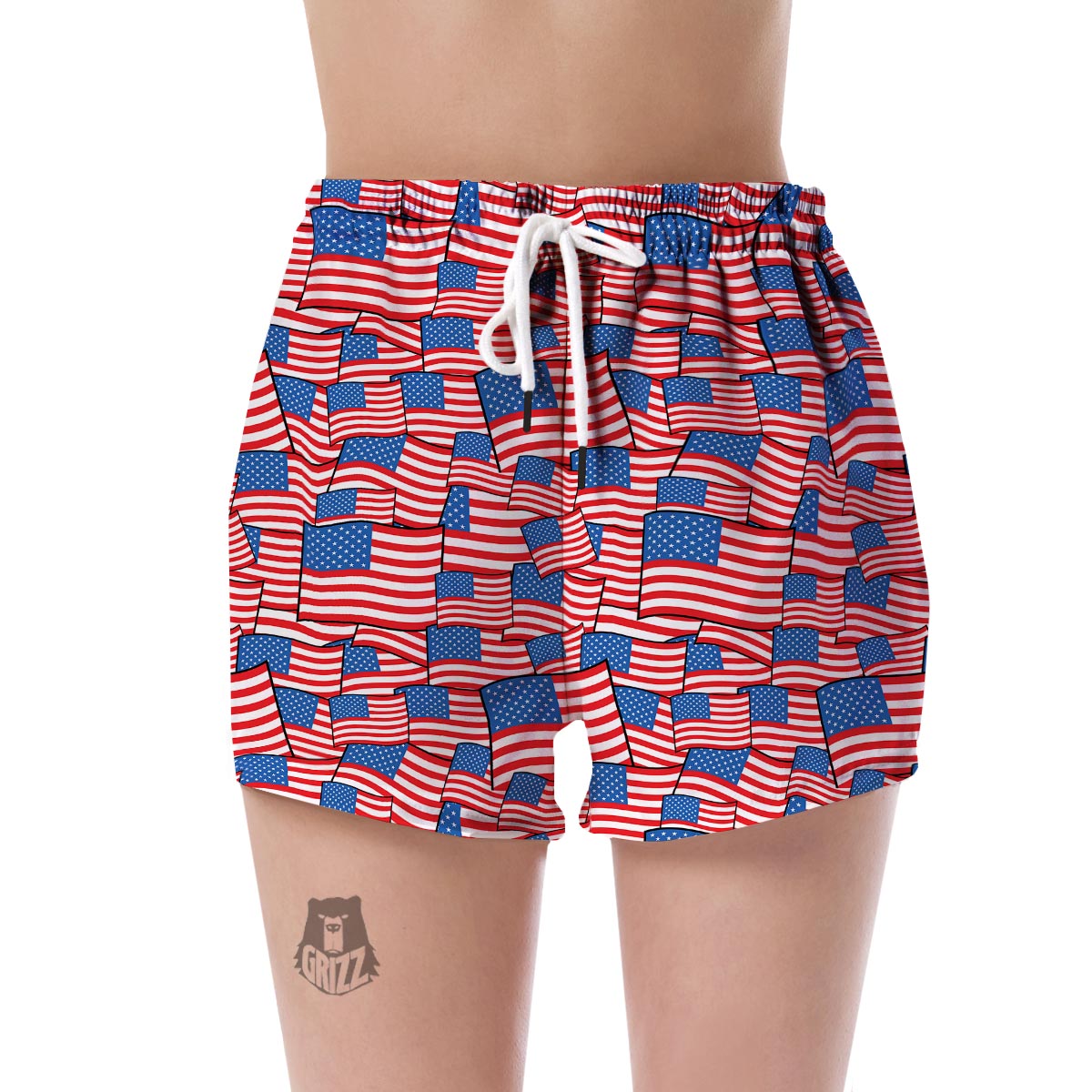 Patriot Pattern Print Women's Shorts-grizzshop