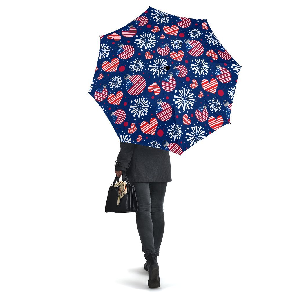Patriot Print Pattern Automatic Foldable Umbrella-grizzshop