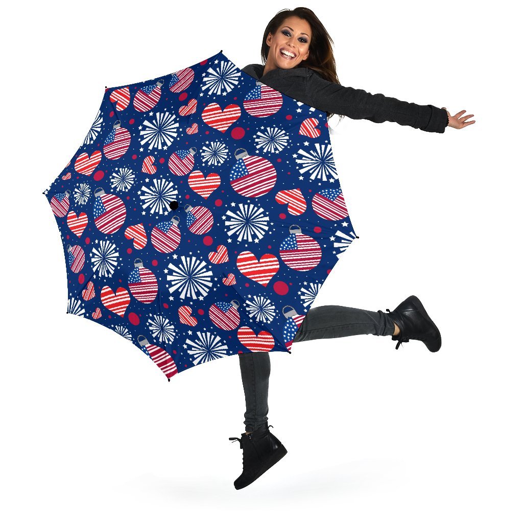Patriot Print Pattern Automatic Foldable Umbrella-grizzshop