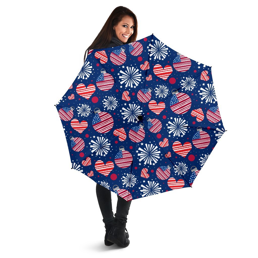 Patriot Print Pattern Automatic Foldable Umbrella-grizzshop