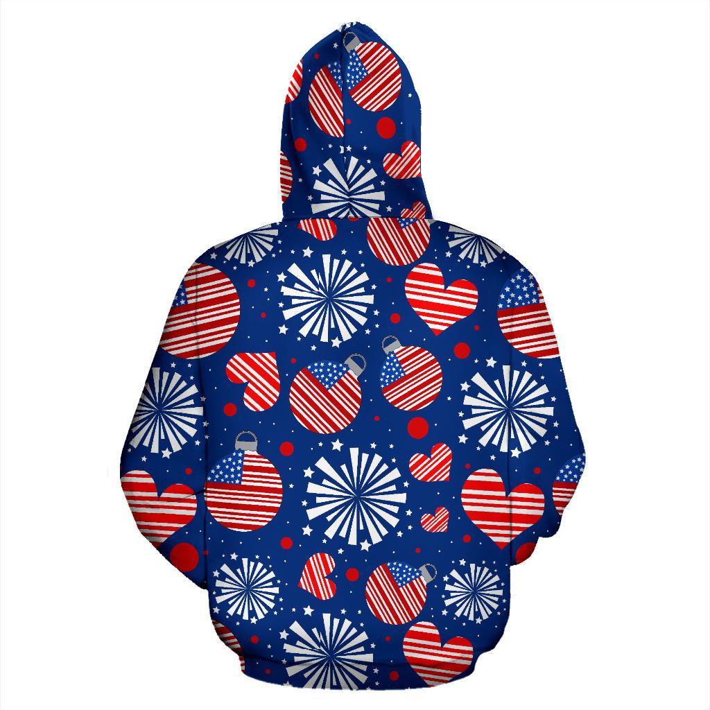Patriot Print Pattern Men Women Pullover Hoodie-grizzshop