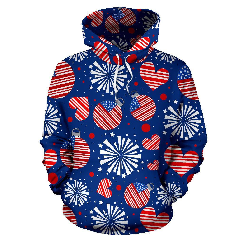 Patriot Print Pattern Men Women Pullover Hoodie-grizzshop