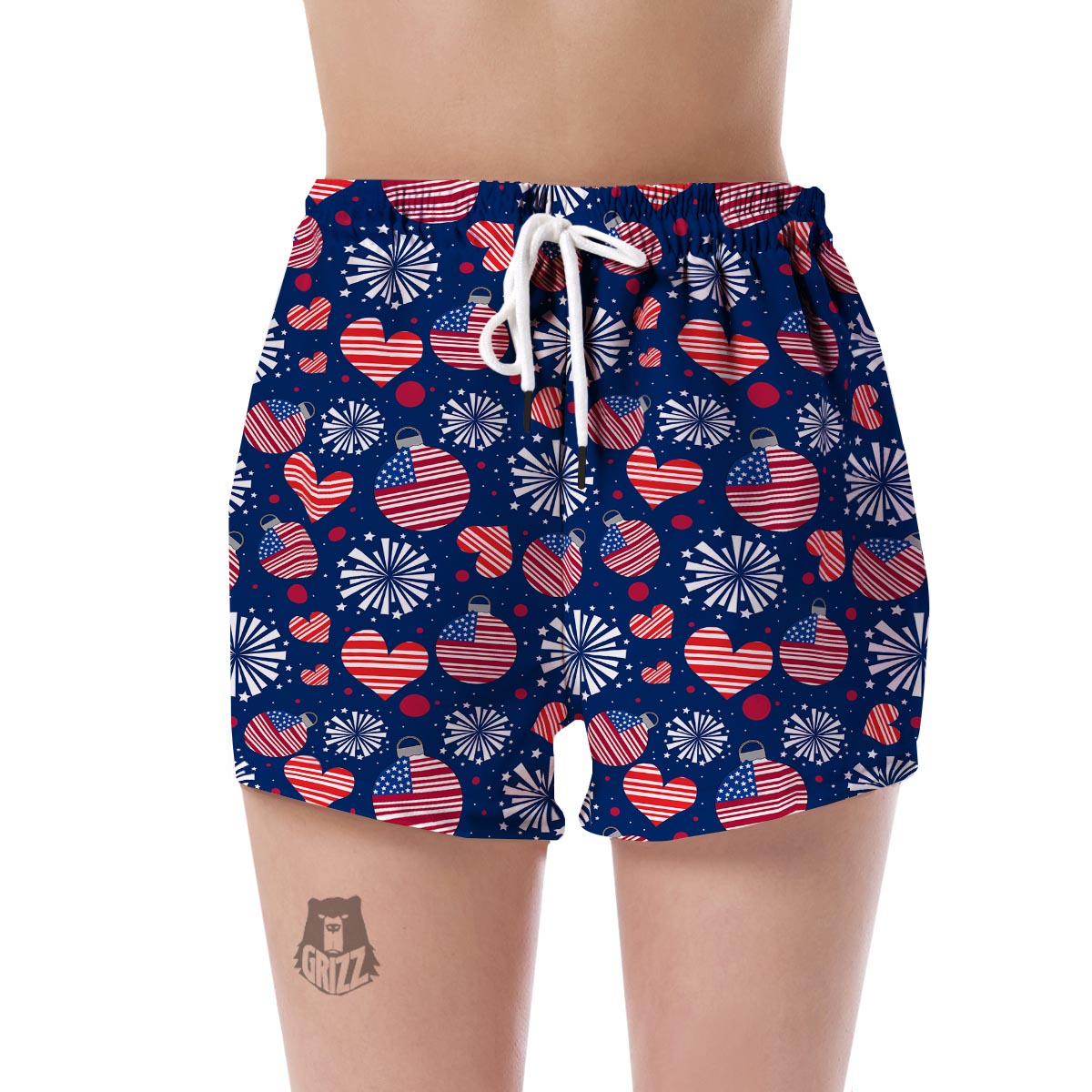 Patriot Print Pattern Women's Shorts-grizzshop