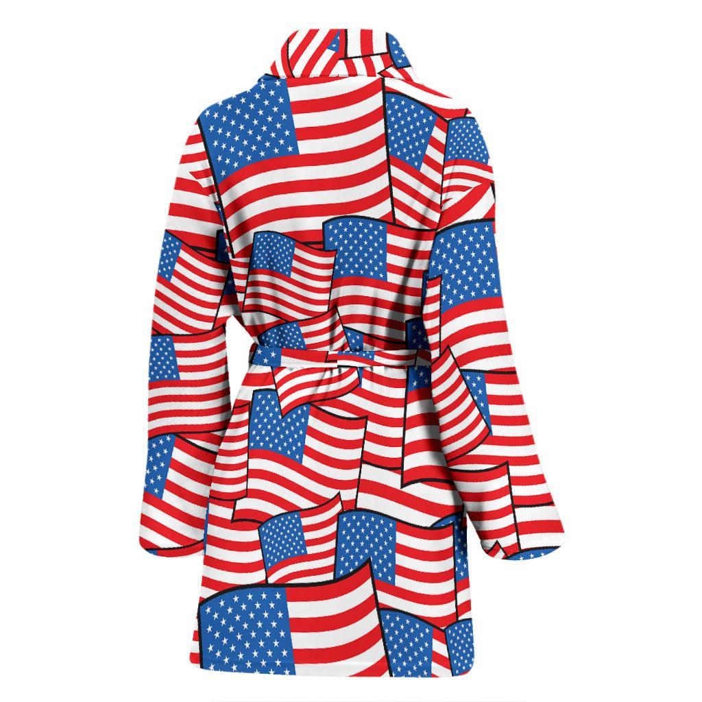 Patriot Pattern Print Women Long Robe-grizzshop