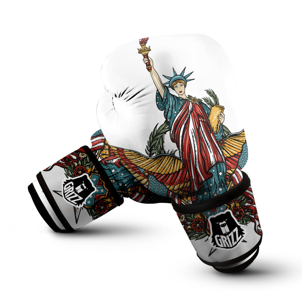 Patriotic Art Statue Of Liberty Print Boxing Gloves-grizzshop