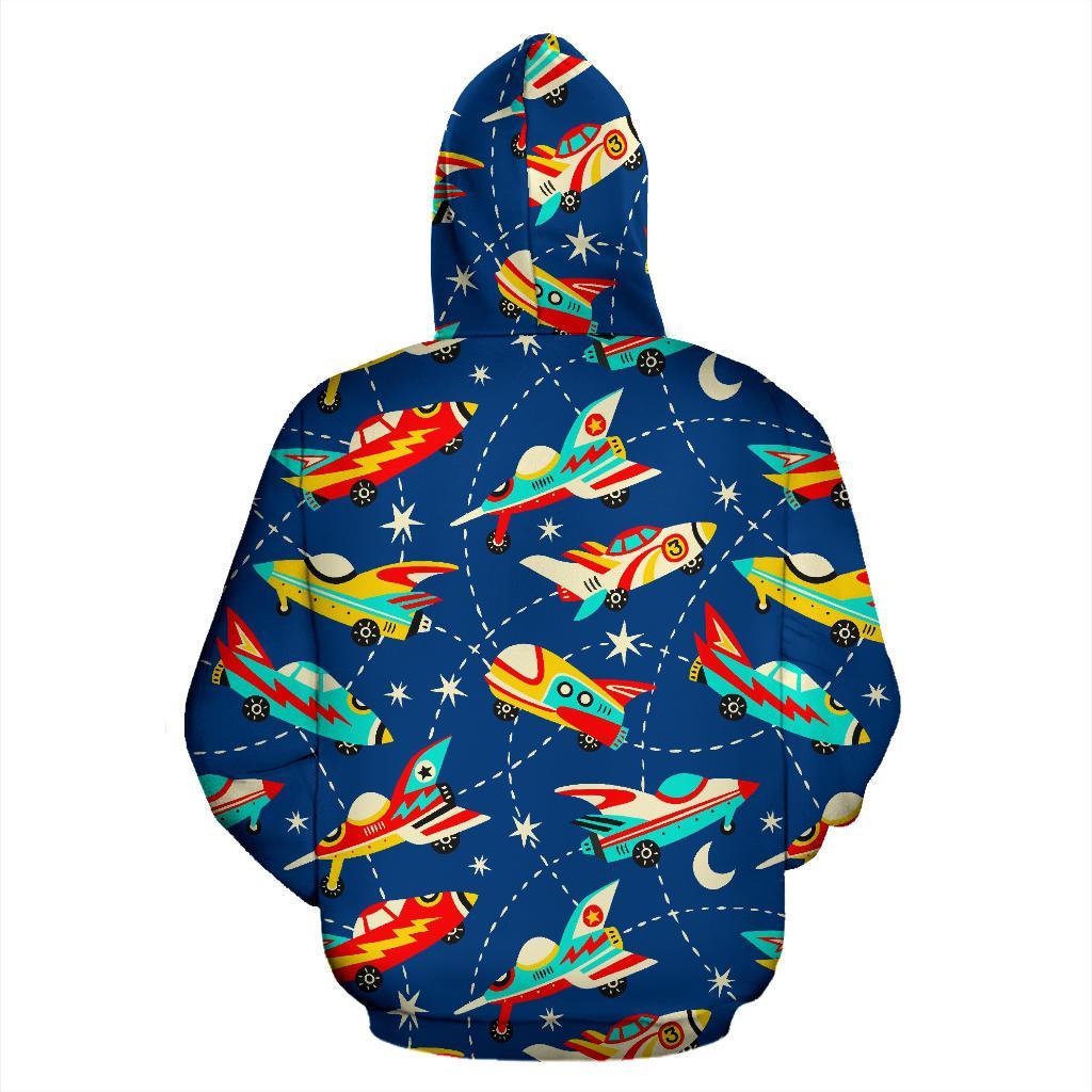 Pattern Airplane Print Men Women Pullover Hoodie-grizzshop