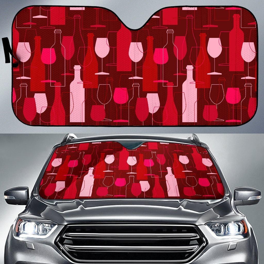Pattern Champagne Print Car Sun Shade-grizzshop