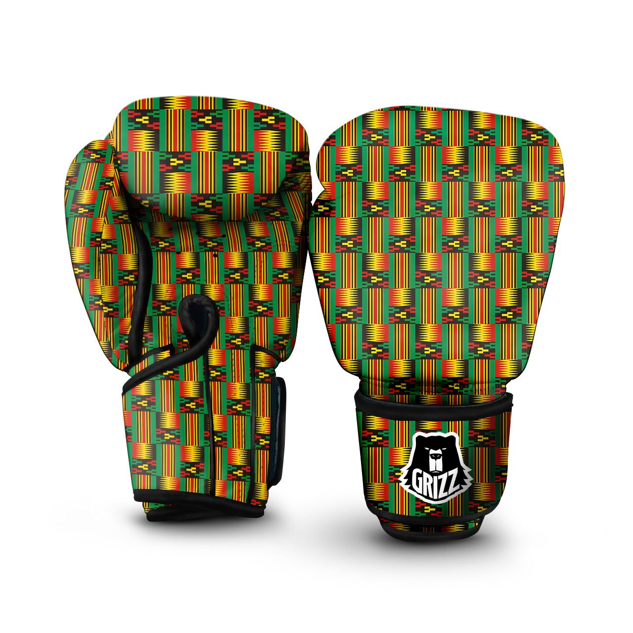 Pattern Kente Print Boxing Gloves-grizzshop