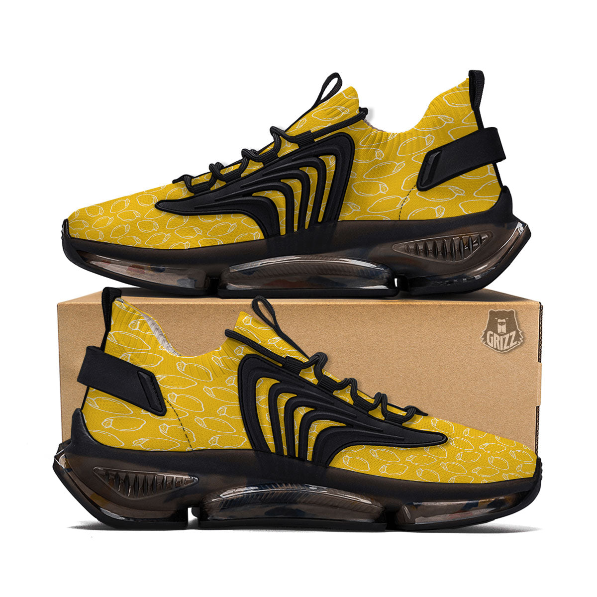 Pattern Mango Print Black Gym Shoes-grizzshop