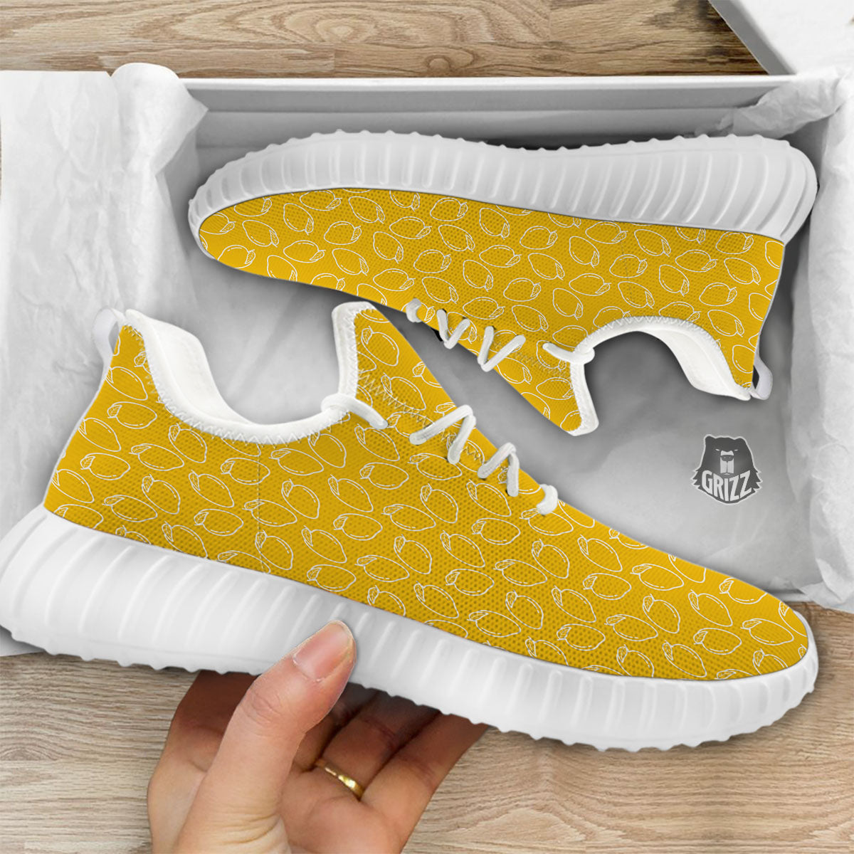 Pattern Mango Print White Walking Shoes-grizzshop