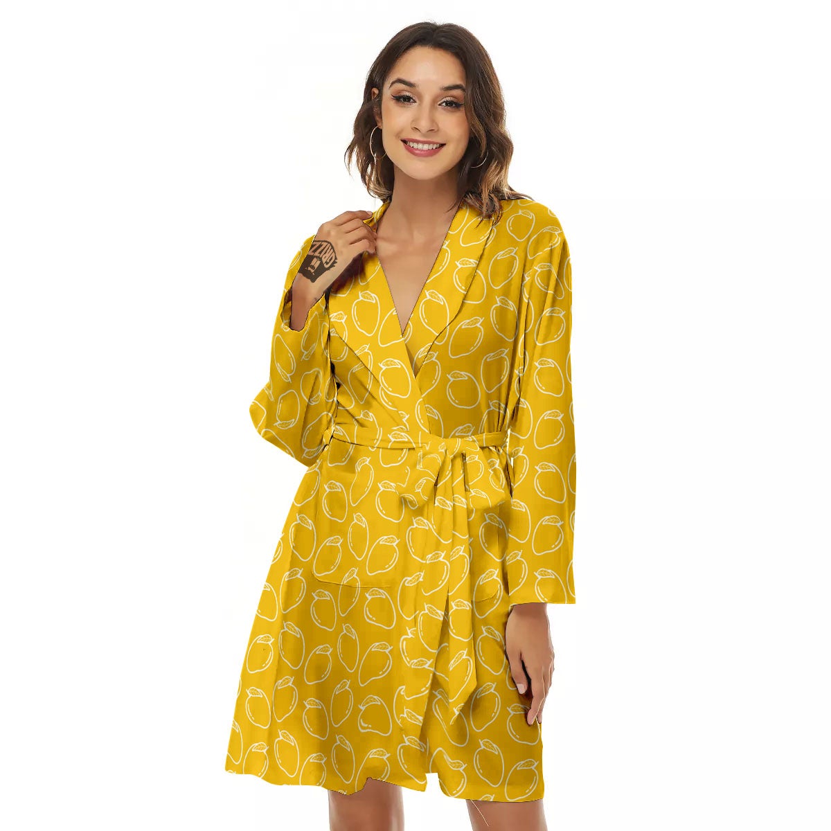Pattern Mango Print Women's Robe-grizzshop