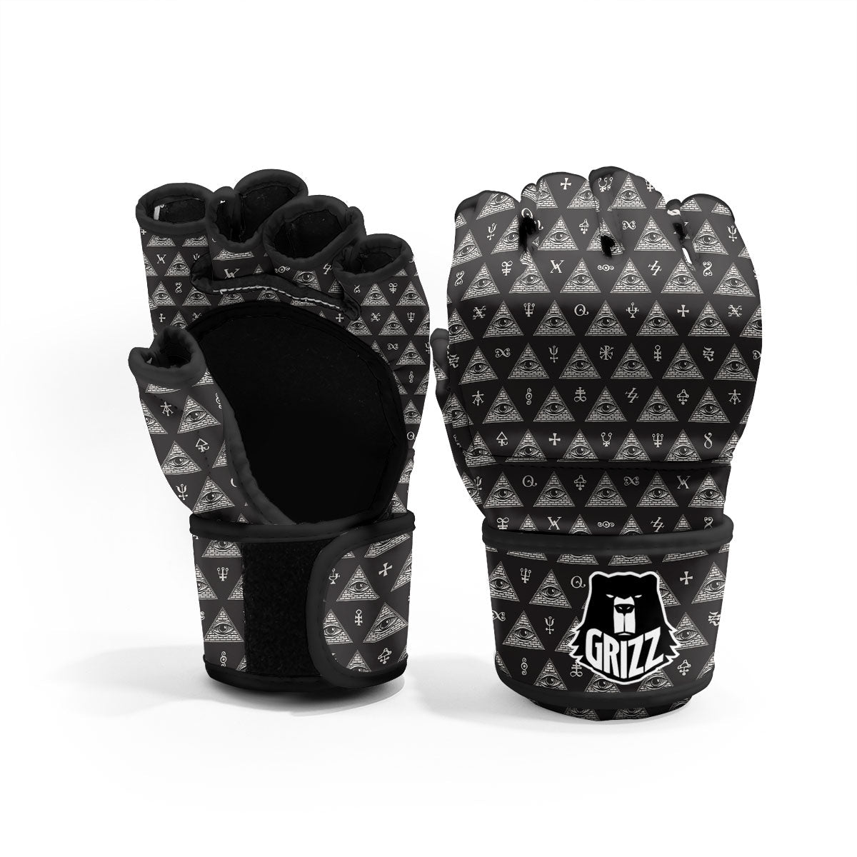 Pattern Masonic Eye Print MMA Gloves-grizzshop