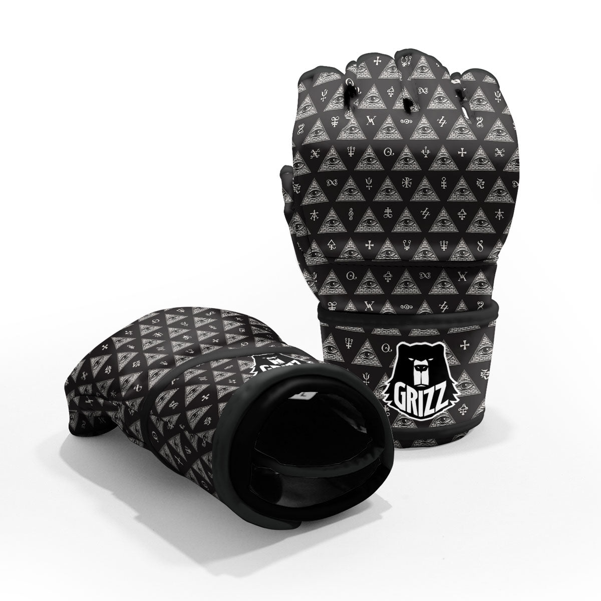 Pattern Masonic Eye Print MMA Gloves-grizzshop