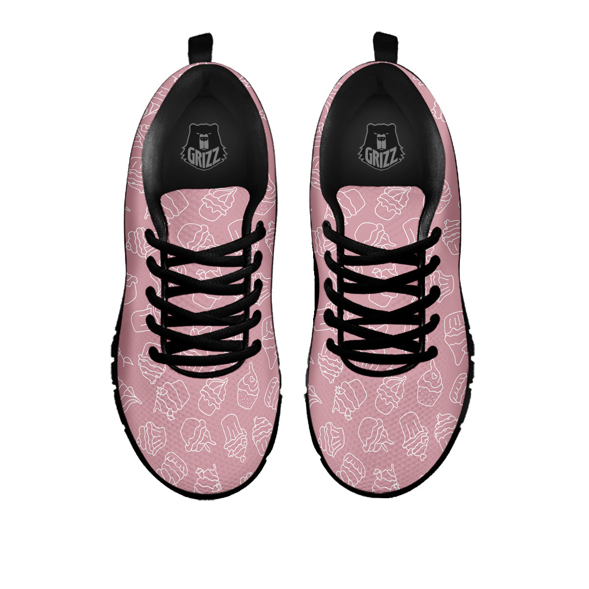 Pattern Mini Cupcake Print Black Sneaker-grizzshop