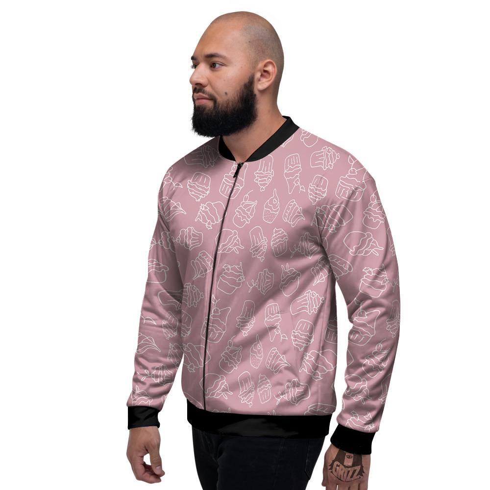 Pattern Mini Cupcake Print Men's Bomber Jacket-grizzshop