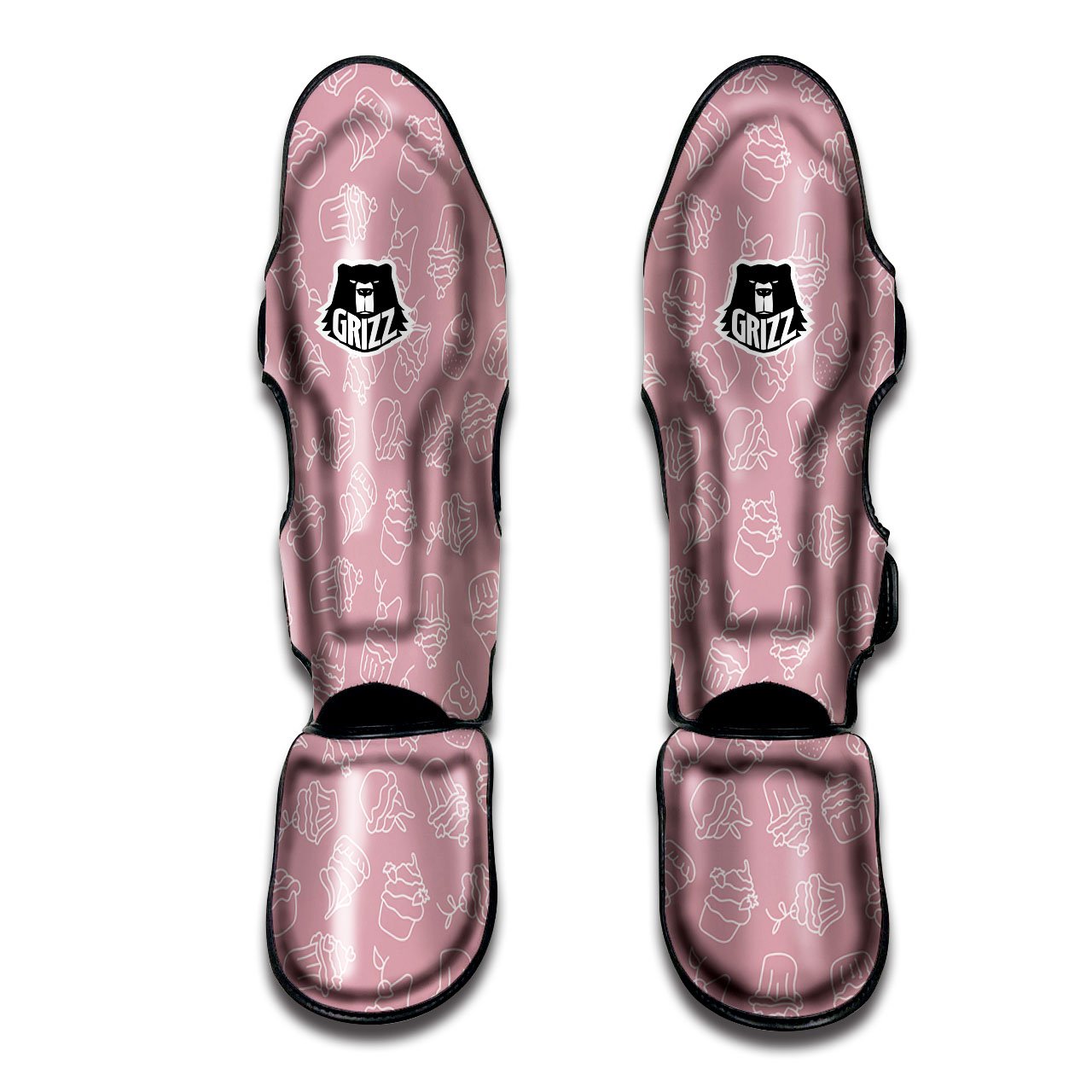 Pattern Mini Cupcake Print Muay Thai Shin Guards-grizzshop
