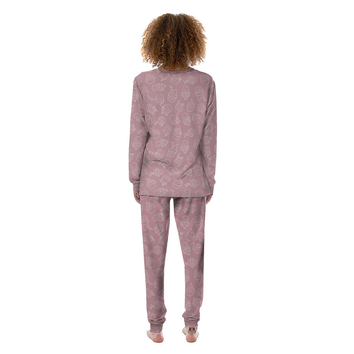 Pattern Mini Cupcake Print Women's Pajamas-grizzshop