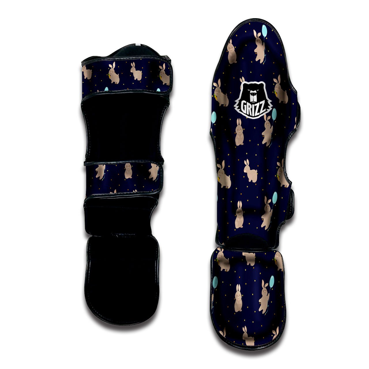 Pattern Mini Rabbit Print Muay Thai Shin Guards-grizzshop