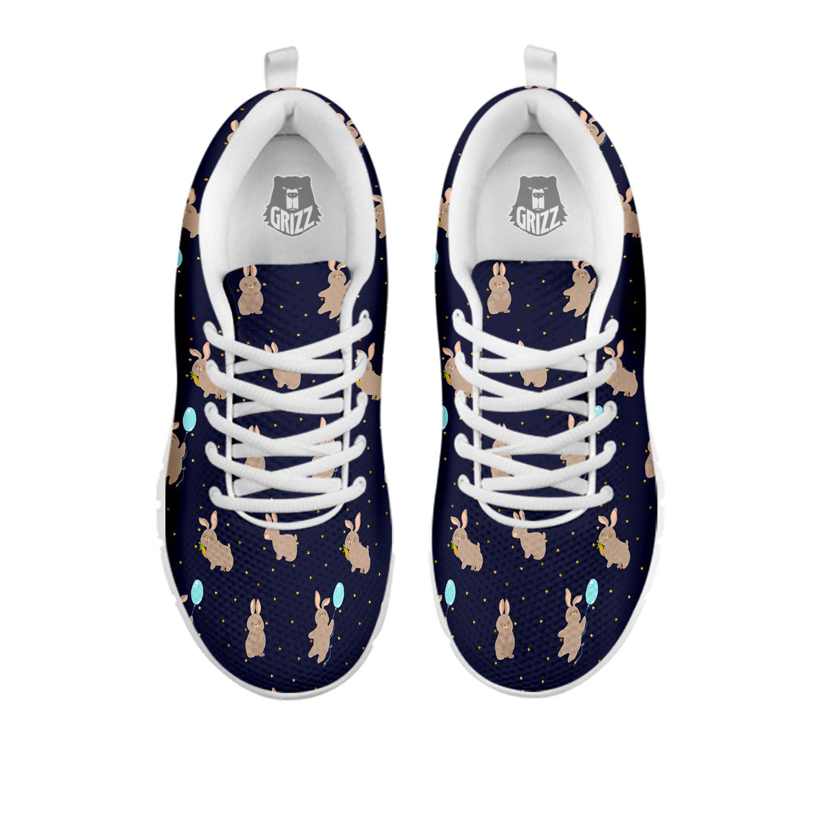 Pattern Mini Rabbit Print White Sneaker-grizzshop