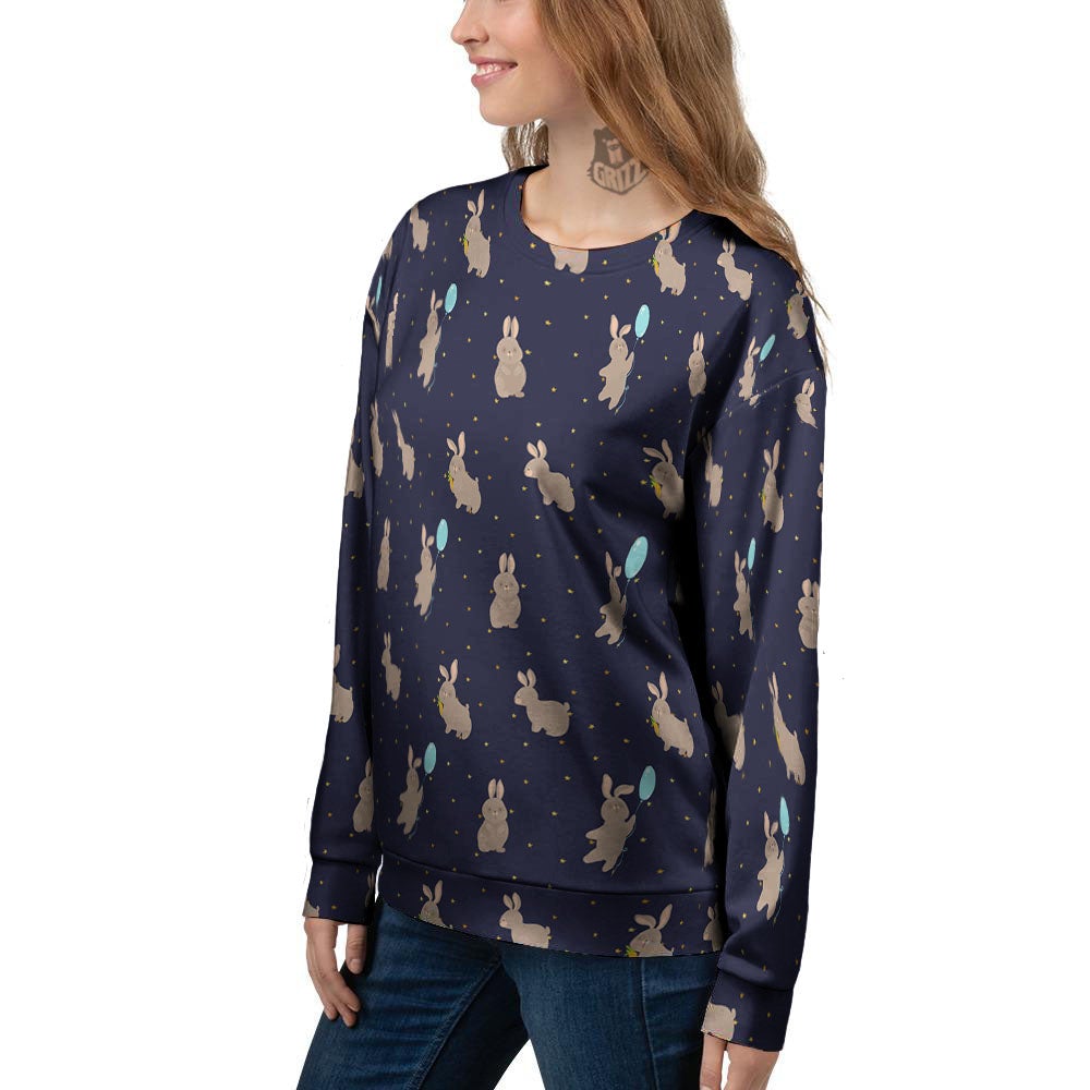 Pattern Mini Rabbit Print Women's Sweatshirt-grizzshop
