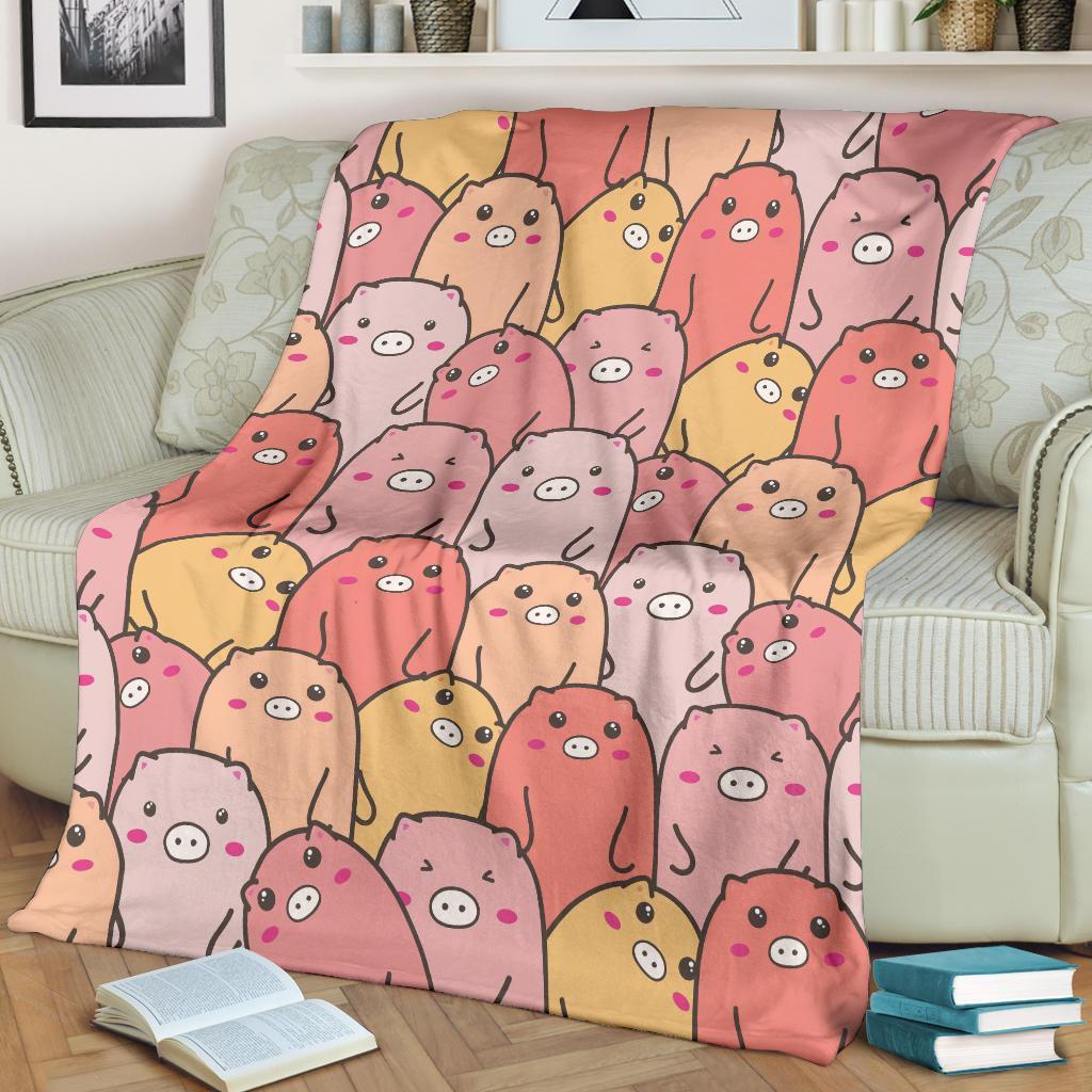 Pattern Pig Print Blanket-grizzshop