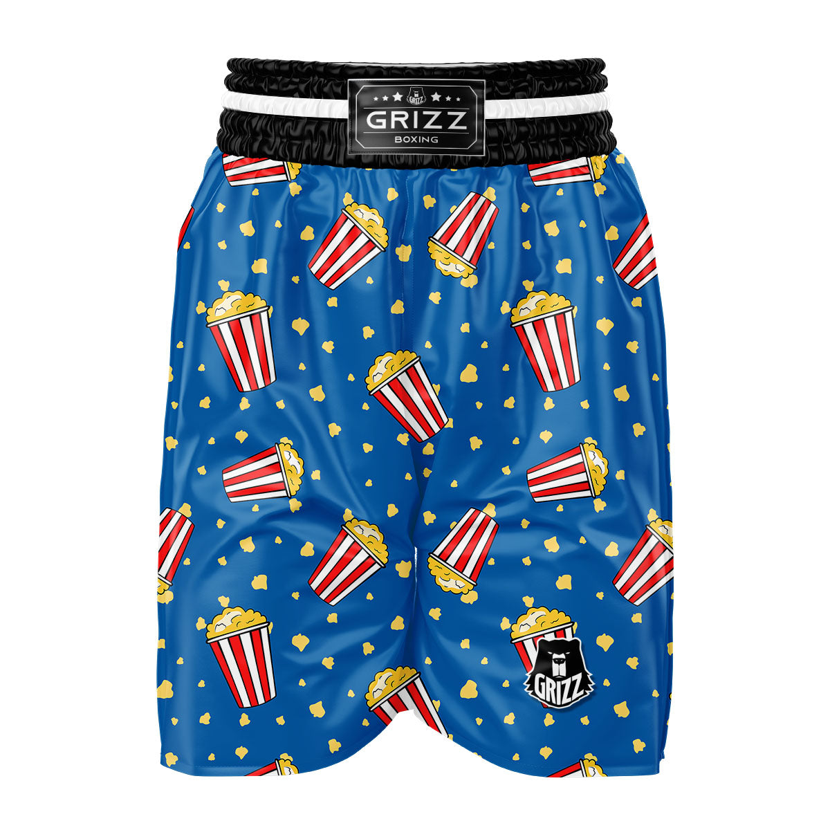 Pattern Popcorn Print Boxing Shorts-grizzshop