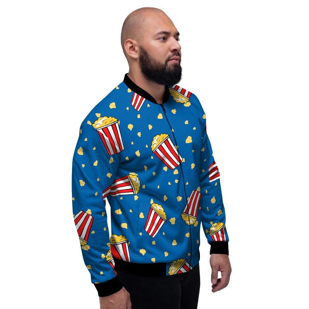 Pattern Popcorn Print Men's Bomber Jacket-grizzshop