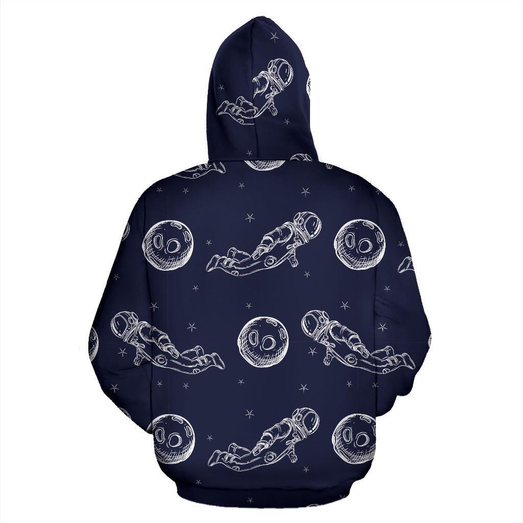 Pattern Print Astronaut Men Women Pullover Hoodie-grizzshop