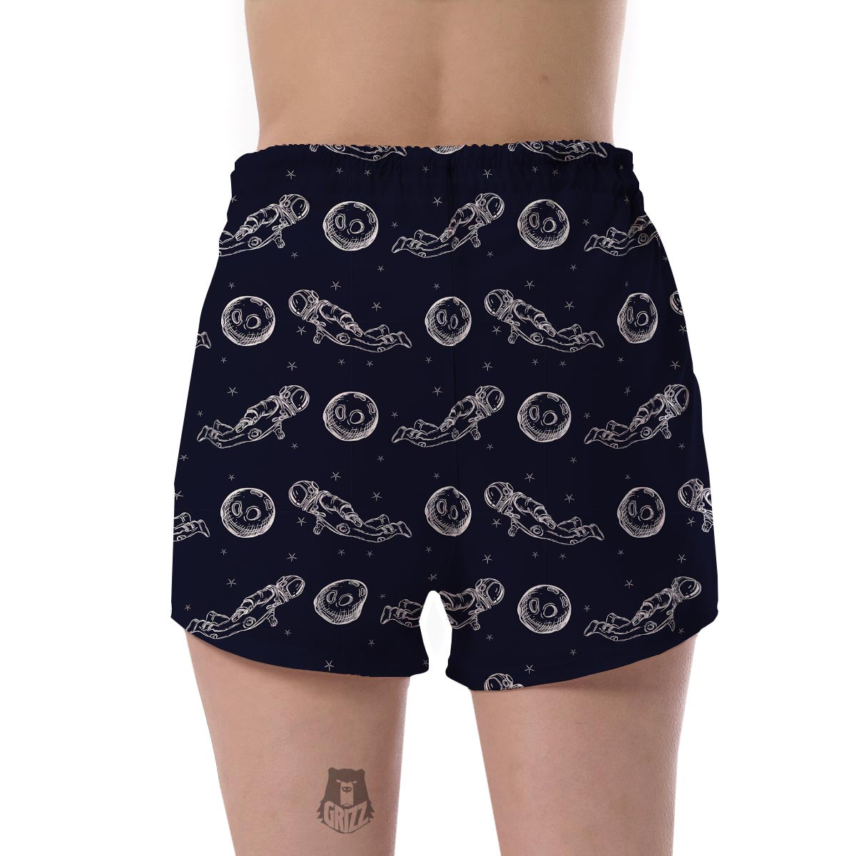 Pattern Print Astronaut Women's Shorts-grizzshop