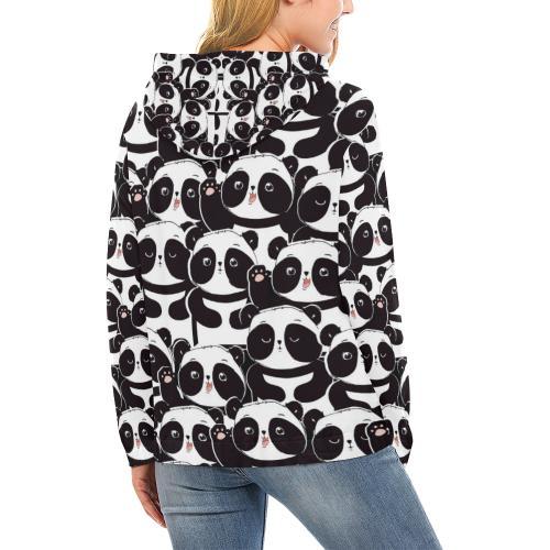 Pattern Print Baby Panda Women Pullover Hoodie-grizzshop