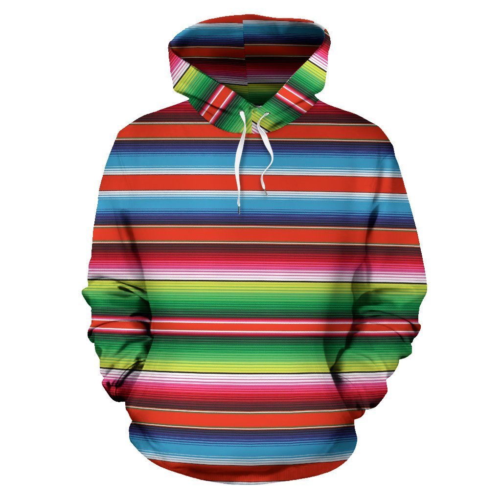 Pattern Print Baja Serape Mexican Blanket Women Men Pullover Hoodie-grizzshop