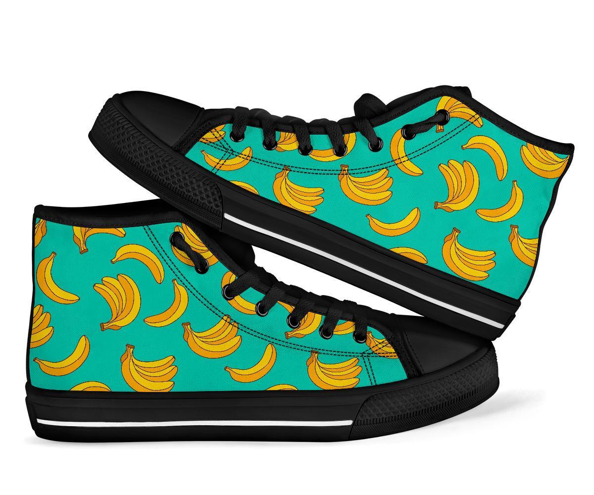 Pattern Print Banana Men Women's High Top Shoes-grizzshop