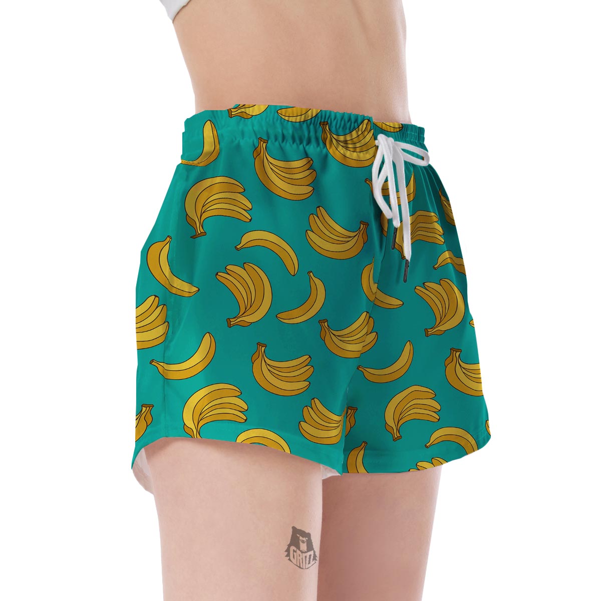 Pattern Print Banana Women's Shorts-grizzshop