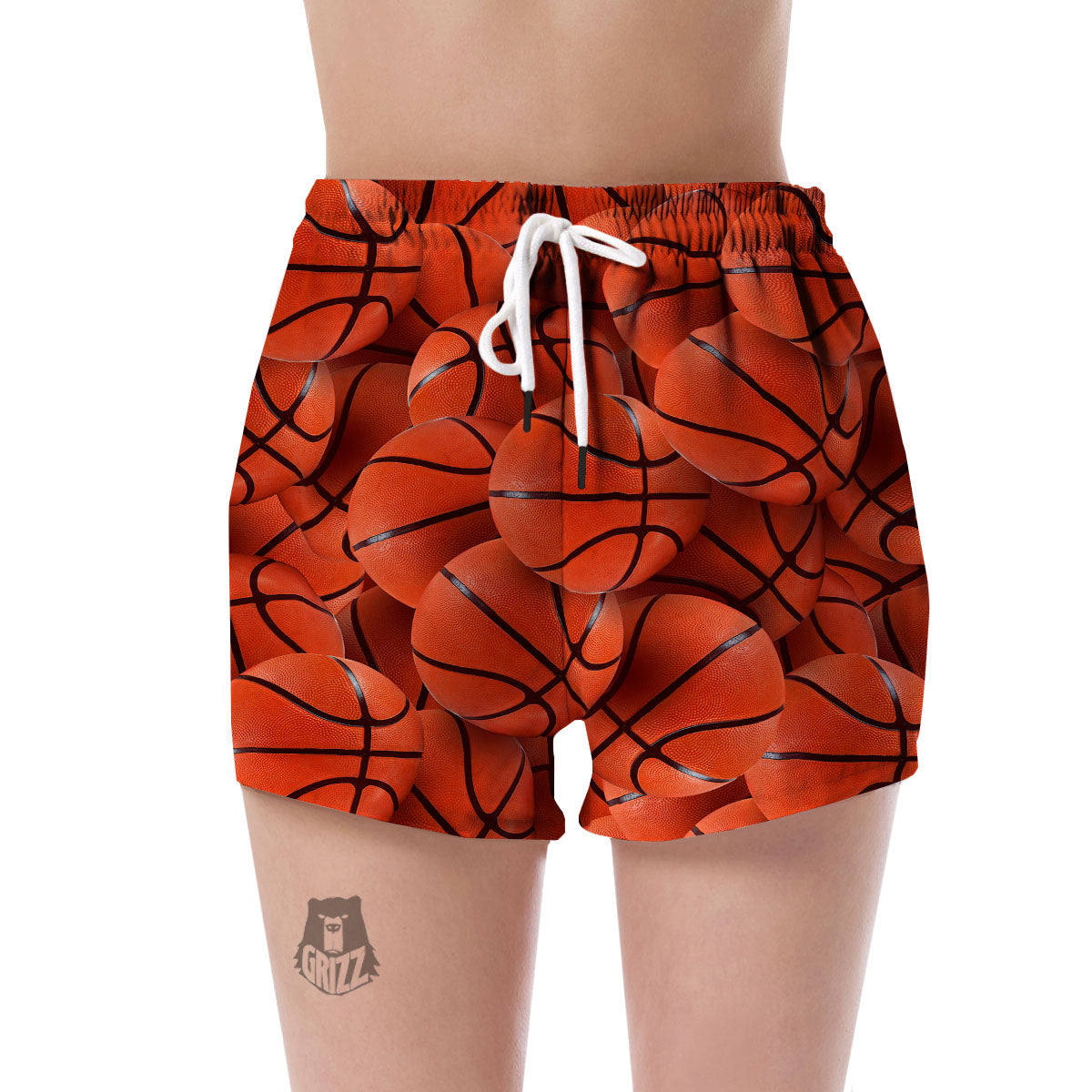Pattern Print Basketball Women's Shorts-grizzshop