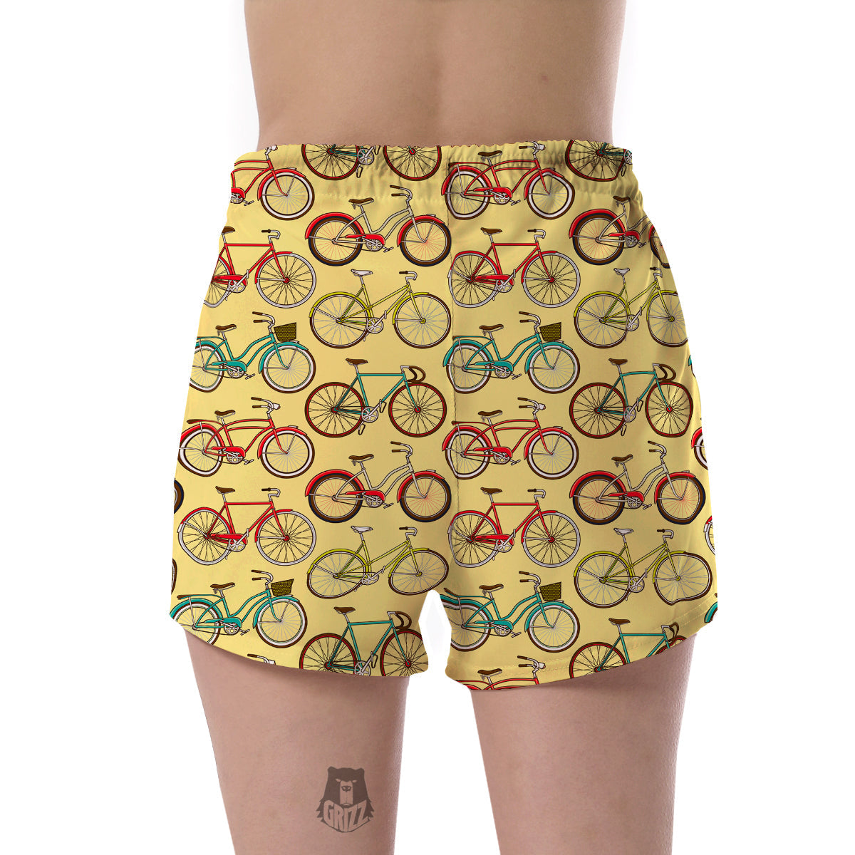 Pattern Print Bicycle Women's Shorts-grizzshop