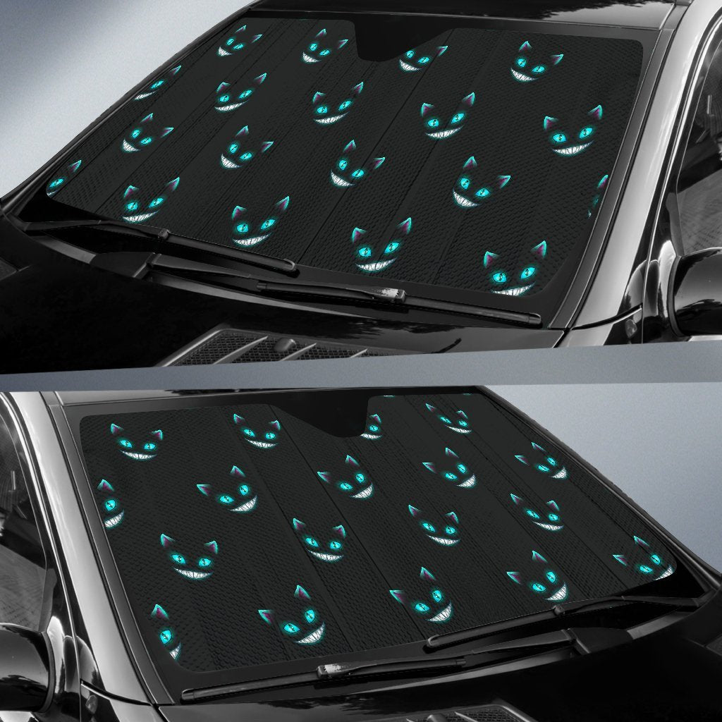 Pattern Print Black Cat Car Sun Shade-grizzshop