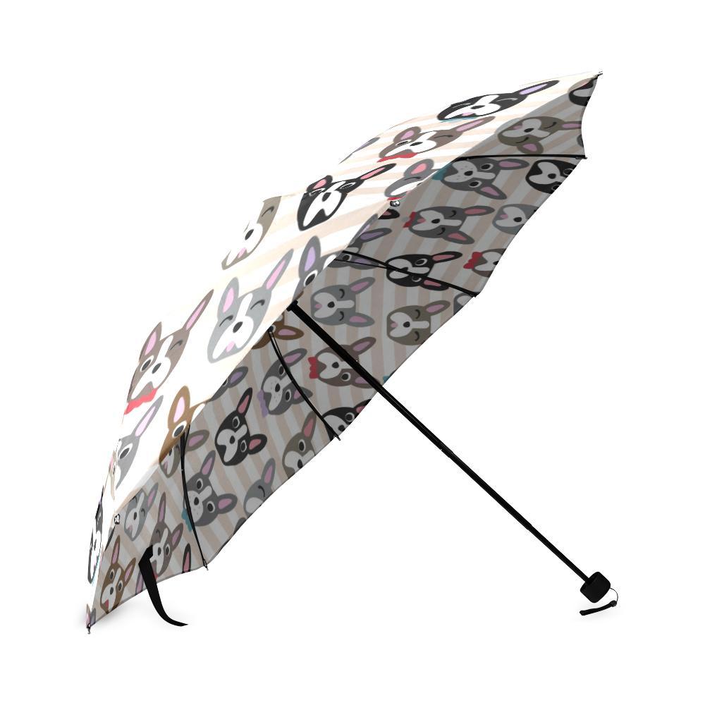 Pattern Print Boston Terrier Foldable Umbrella-grizzshop