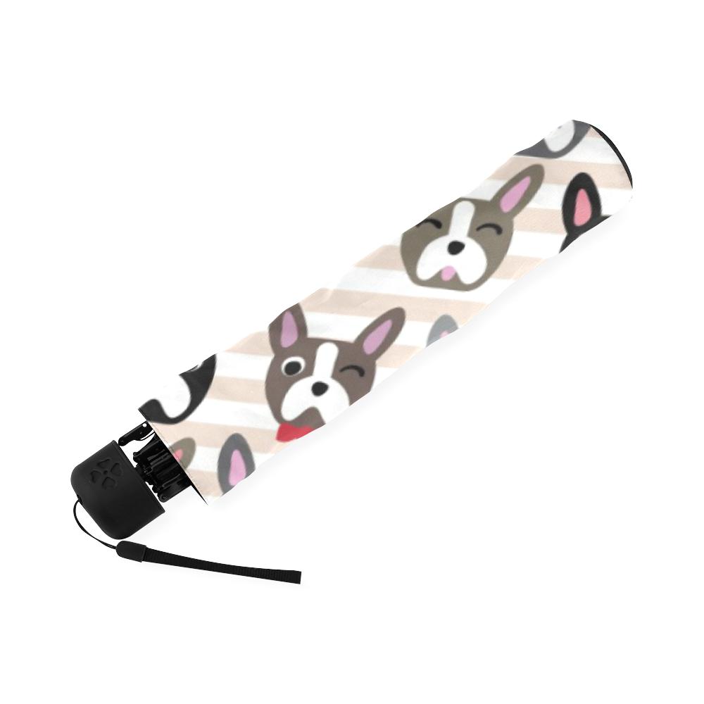 Pattern Print Boston Terrier Foldable Umbrella-grizzshop