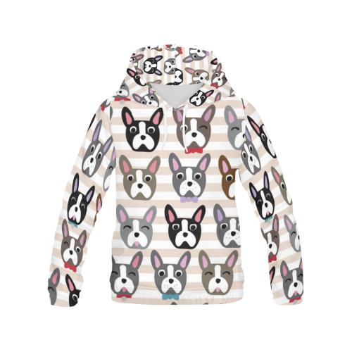 Pattern Print Boston Terrier Women Pullover Hoodie-grizzshop