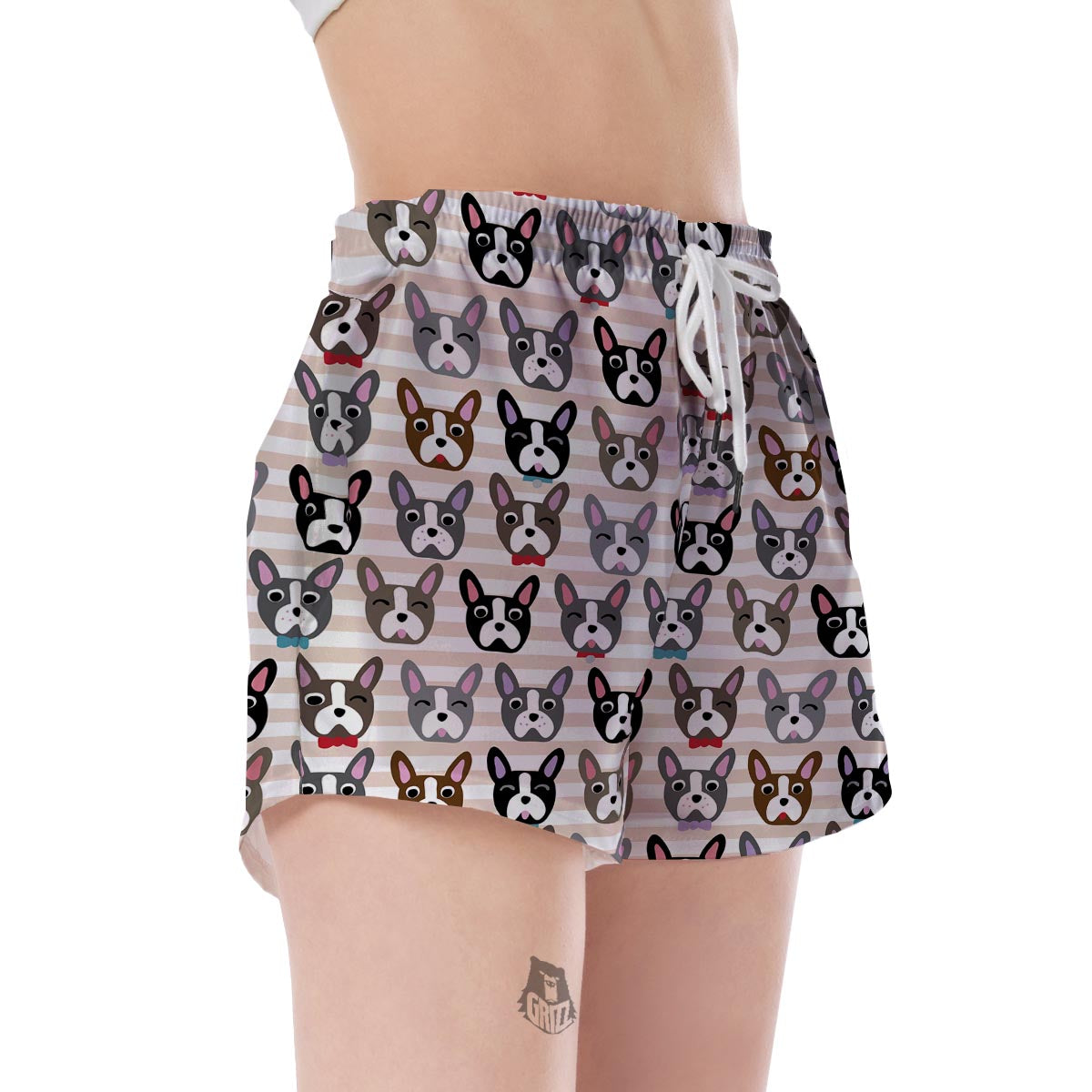 Pattern Print Boston Terrier Women's Shorts-grizzshop